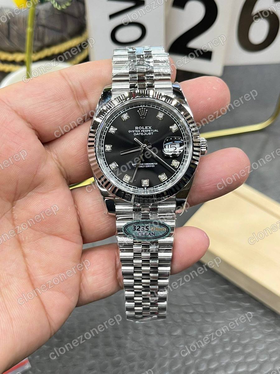 Rolex Datejust Steel Jubilee Black Diamond Dial 2